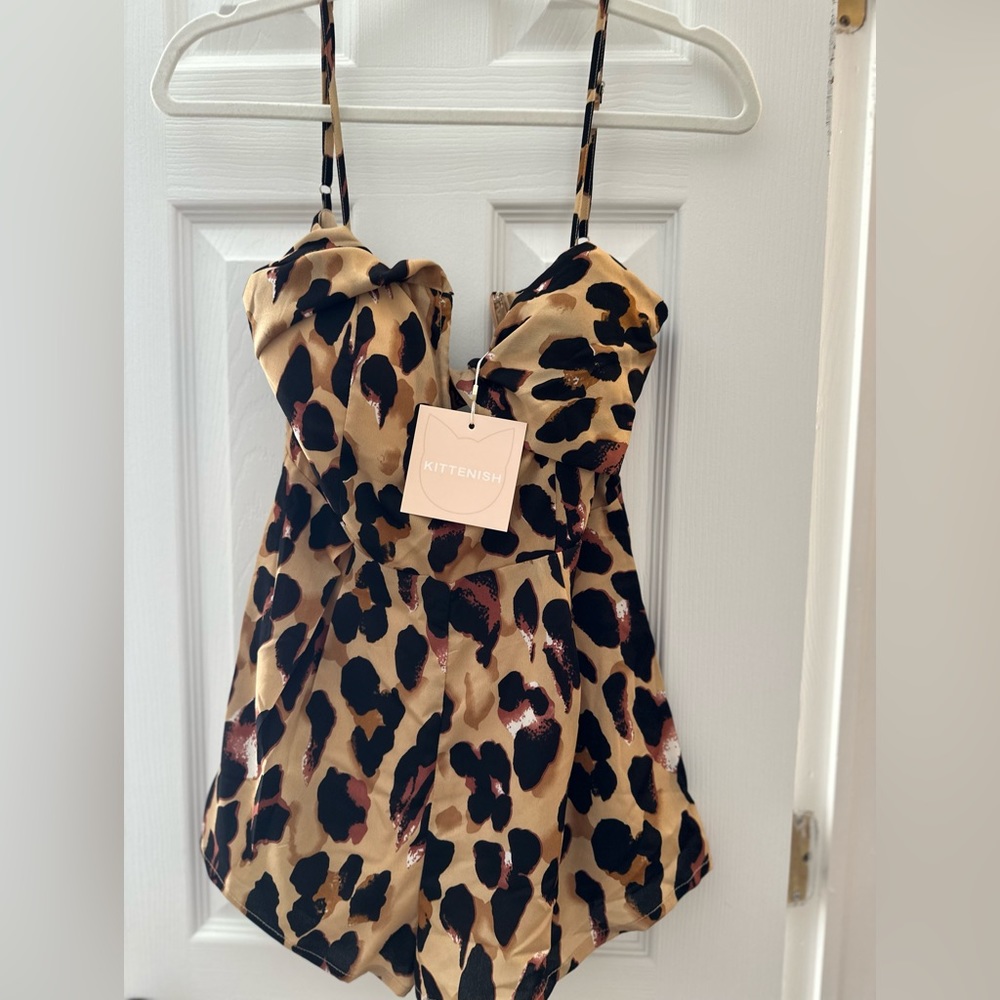 Kittenish Leopard Romper *Never Worn, with tags*